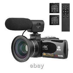 Caméra vidéo numérique 4K WiFi Caméscope Enregistreur DV 56MP Zoom Numérique 18X B O7I2