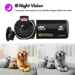 Caméra vidéo numérique 4K WiFi Caméscope Enregistreur DV 56MP Zoom Numérique 18X B O7I2