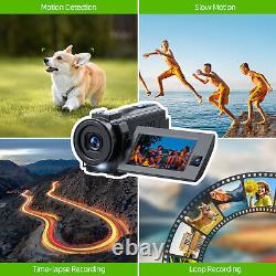 Caméra vidéo numérique 5K 56MP 4K Double Cames Caméscope DV WiFi Enregistreur Zoom 16X 64G