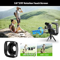 Caméra vidéo numérique 5K 56MP 4K Double Cames Caméscope DV WiFi Enregistreur Zoom 16X 64G