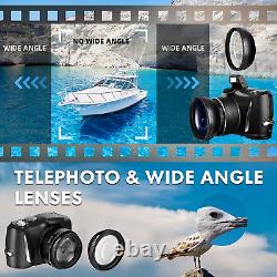 Caméras numériques 4K 48 MP 16X Caméscope Enregistreur de caméra vidéo avec 32 Go Vlogging
