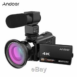Caméscope Caméra Vidéo Enregistreur Numérique Grand Angle Macro Objectif Microphone 1080p