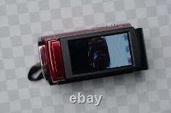 Caméscope numérique Sony DCR-SX44 avec ensemble de batteries, chargeur, étui et carte.