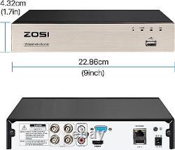 Enregistreur DVR ZOSI 4 canaux 1 To 1080p HD HDMI VGA pour système de sécurité CCTV domestique