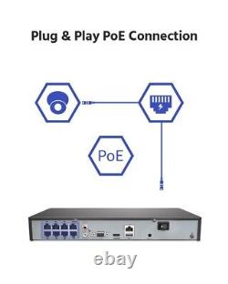 Enregistreur réseau vidéo ANNKE 8CH 8MP H.265+ PoE IP NVR pour système de sécurité domestique