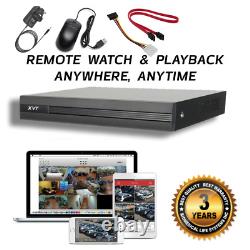 Enregistreur vidéo 5MP CCTV DVR 4/8/16 canaux avec disque dur pour système de caméra au Royaume-Uni.