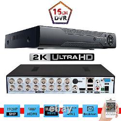 Enregistreur vidéo CCTV numérique 5MP 4 8 16 canaux DVR AHD 1920P VGA HDMI BNC UK