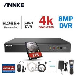 Enregistreur vidéo DVR ANNKE 8CH 5IN1 4K 8MP H.265+ de 2 To pour système de surveillance domestique