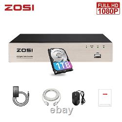 Enregistreur vidéo DVR CCTV ZOSI 1080p 8CH 1TB HDMI VGA pour système de caméras de sécurité