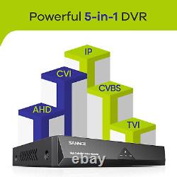 Enregistreur vidéo DVR SANNCE 16CH H.264+ 5IN1 Lite 1080p avec alerte email à distance et 2 To