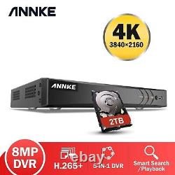 Enregistreur vidéo de surveillance domestique ANNKE 8CH 5IN1 4K 8MP H.265+ DVR 2TB