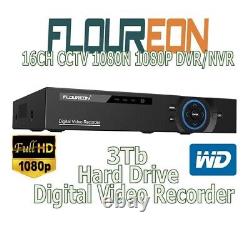 Enregistreur vidéo numérique CCTV 1080P 16CH 5-en-1 Floureon DVR (WD 3TB HD) 503