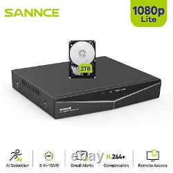 Enregistreur vidéo numérique CCTV 5IN1 SANNCE 16CH 1080P Lite DVR avec alerte email et application de notification.
