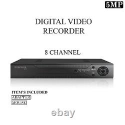 Enregistreur vidéo numérique DVR AHD Ultra HD 5MP CCTV 8 canaux, VGA HDMI BNC, Royaume-Uni.