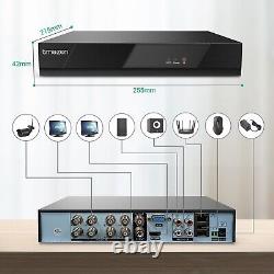 Enregistreur vidéo numérique DVR TMEZON 5-en-1 HD-AHD 8CH 1080N Lite avec disque dur de 1 To et prise UK