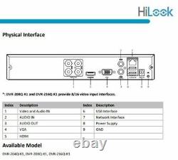 Enregistreur vidéo numérique HiLook Hikvision DVR 4CH/8CH Turbo HD 3K DVR 5MP CCTV au Royaume-Uni