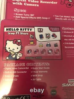 Enregistreur vidéo numérique Rare Sakar Hello Kitty Sanrio avec caméra Tout neuf