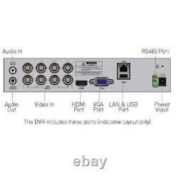 Enregistreur vidéo numérique Swann DVR 8 4680 8 canaux 1 To 1080p HD PIR CCTV HDMI VGA