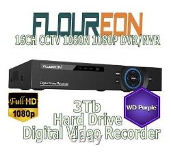 Floureon 5-en-1 16CH CCTV 1080P Enregistreur Vidéo Numérique DVR (Disque Dur WD 3 To) 507