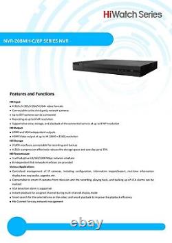 Hikvision 8mp Ip Poe 4k Nvr Digital Network Cctv Security Recorder 8ch Channel