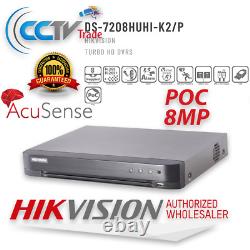 Hikvision Hybride Dvr Hd 4 Turbo Hd/ahd/hdcvi 8 Canaux Poc Ds-7208huhi-k2/p 5in1
