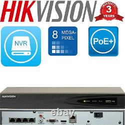 Hikvision Ip Poe Cctv Nvr 4/8/16ch 4k 8mp Enregistreur Vidéo Réseau Hdmi System Uk