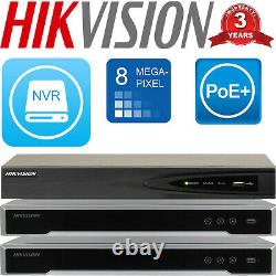Hikvision Nvr 4/8/16ch Cctv 4k 8mp Network Video Recorder Home Outdoor Ip Poe Uk