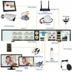Kit Système De Sécurité Pour Enregistreur Vidéo Numérique Smart Cctv Dvr 4/8/16 Canaux + 1/2 Disque Dur