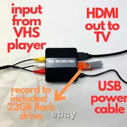 Kit enregistreur de lecteur vidéo VHS avec copie en un clic de VHS vers MP4 numérique RAPIDE et de qualité