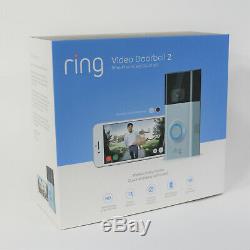 New Video Ring 2 Sonnette Sans Fil Hd 1080p Sécurité Cam Nickel / Bronze