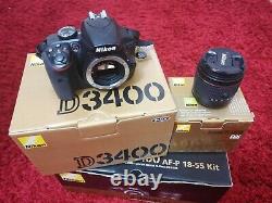 Nikon D3400 Slr Numérique En Noir Avec Objectif 18-55mm F/3.5-5.6 Af-p Non Vr