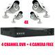 Nouveau Smart 4 Caméras De Sécurité Dvr+free Cctv Dannel Ahd 1080n/1080p Vidéo Hd Vga