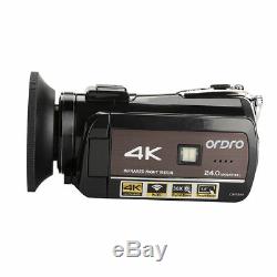 Ordro Ac3 4k Wifi Caméscope Numérique Caméra Vidéo 24mp 30x Zoom Ir Enregistreur DV Ch
