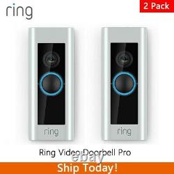 Ring Pro Video Doorbell Vidéo Hd 1080p Avec Les Alertes Activées De Mouvement 2 Packs