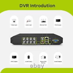 SANNCE 8CH 5IN1 DVR Enregistreur Vidéo Numérique CCTV adapté pour un Système de Surveillance à Domicile