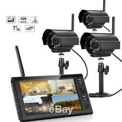 Sans Fil Caméra De Surveillance Dvr LCD 4 Système De Sécurité Vidéo Numérique Extérieur Moniteur 7