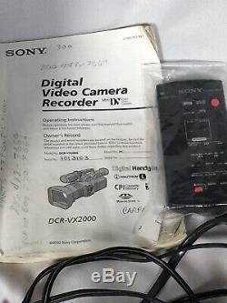 Sony Dcr-vx2000 Caméra Caméscope Numérique Minidv Recorder Accessoires