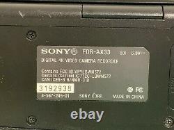 Sony Fdr-ax33 Enregistreur De Caméra Numérique 4k Défaut Pour Les Pièces Seulement