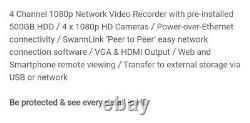 Swann Nvr4-7285 4 Channel Hd Network Enregistreur Vidéo 1 To Et 2 Caméras X Nhd-810