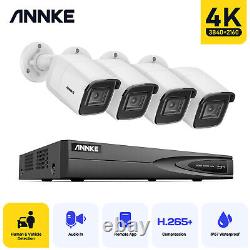Système de vidéosurveillance ANNKE 8MP 4CH 4K NVR Vidéo Audio Mic PoE Caméra de sécurité IP extérieure