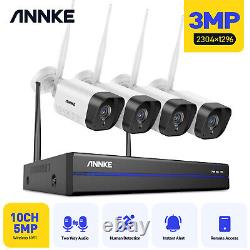 Système de vidéosurveillance sans fil ANNKE 3MP avec audio bidirectionnel, caméra IP Wifi 5MP et NVR 10CH Alertes