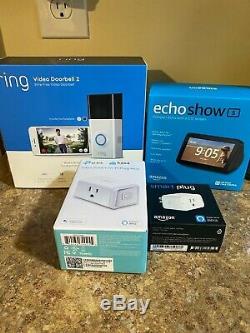 Video Ring 2 Sonnette, Amazon Echo Afficher 5, Amazon Smart Plug, Tp Link Smart Plug
