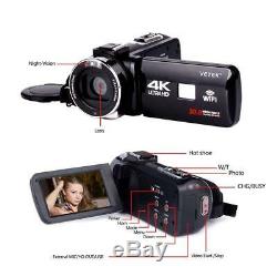 Wifi 4k Ultra Hd 30mp Caméra Vidéo Numérique Caméscope Enregistreur DV MIC Lens
