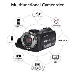 ranslate into French: Caméra vidéo Caméscope Full HD 1080P 30MP Enregistreur d'appareil photo numérique 3.0 pouces T